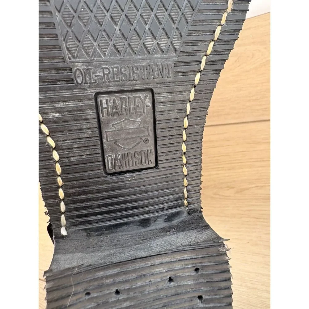 Vintage Harley Davidson USA Black Leather Engineer Harness Motorcycle Boots Men’
